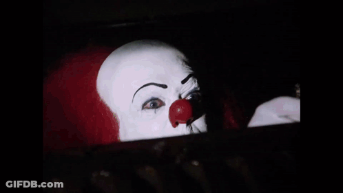 Clown With Red Nose And White Face Paint GIF