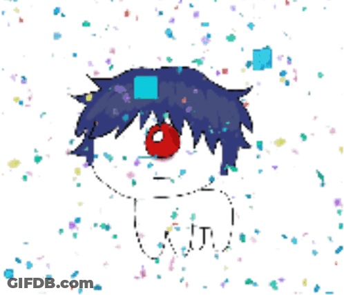 Clown With Red Nose In Confetti Saying But GIF