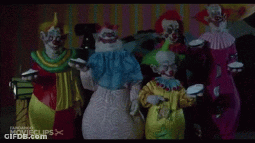 Clowns Holding Cupcakes GIF