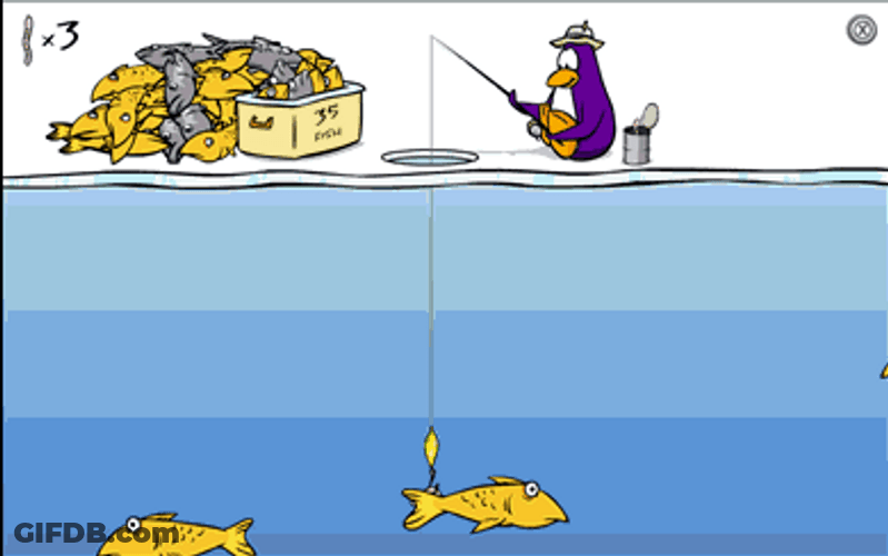 Club Penguin Fishing GIF