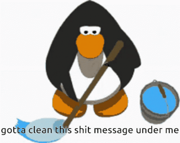Club Penguin Mopping GIF