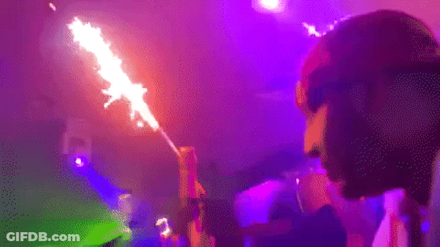 Clubbing With Firecracker On Wine GIF