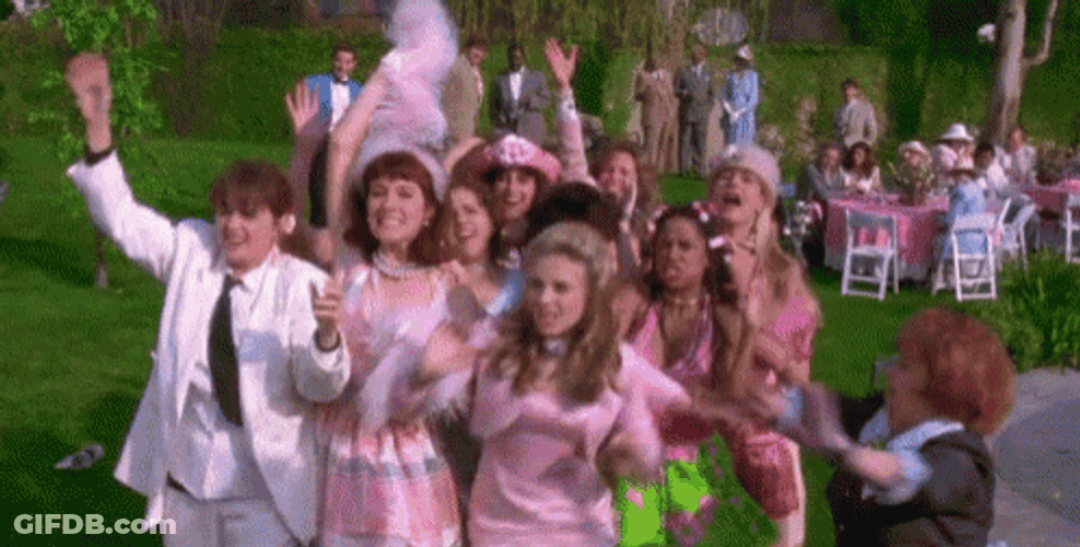 Clueless - Bouquet Toss GIF