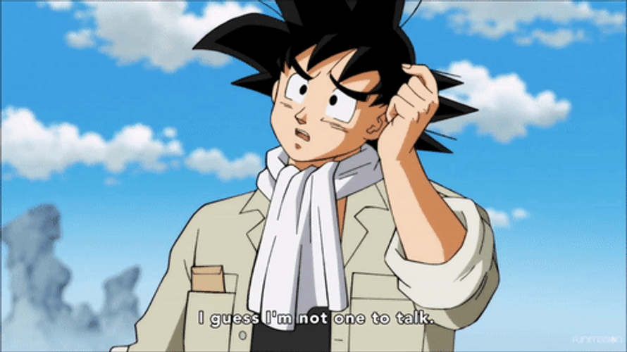 Clueless Goku Head Scratch GIF