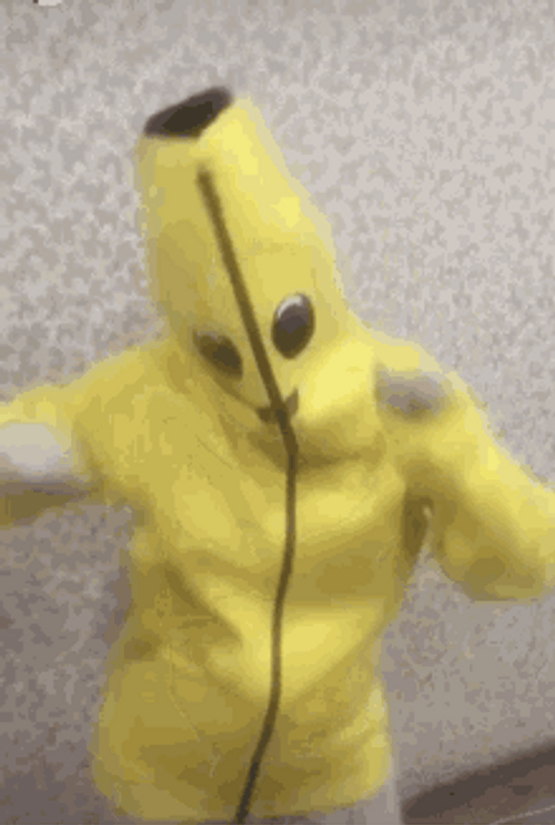 Clumsy Guy Dancing In Banana Costume GIF