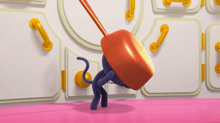 Clumsy Kitten Hit By Pot GIF