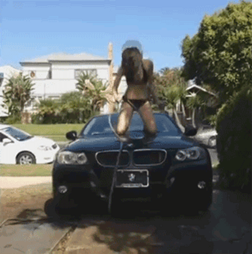 Clumsy Woman In Bikini GIF