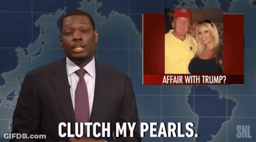 Clutching Pearls Shake Head Michael Che GIF