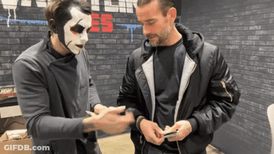 CM Punk And Sting Fan GIF