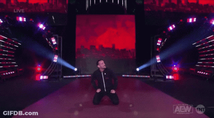 CM Punk Kneeling Entrance GIF