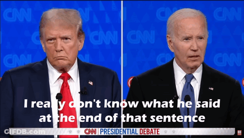 CNN Presidential Debate With Two Men Talking GIF