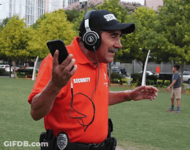 Coach Enjoys Wearing Headphones GIF
