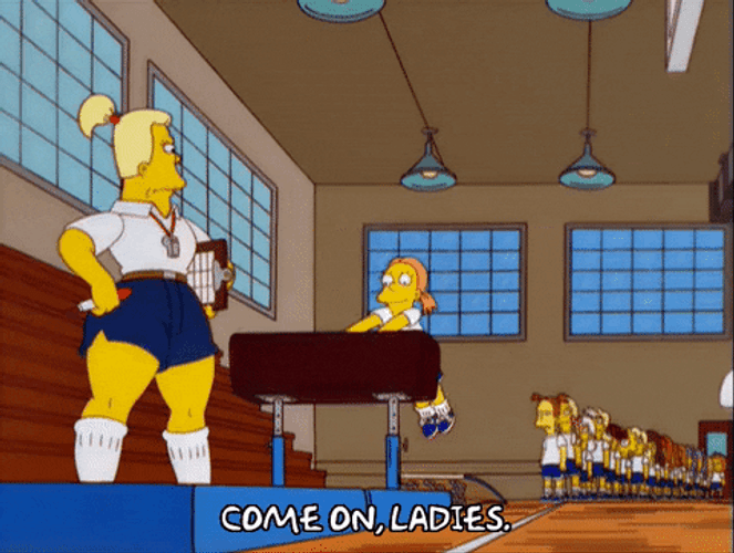 Coach Simpsons Pommel Horse Come On Girls GIF