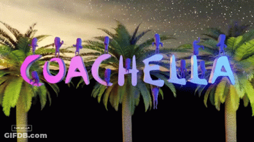 Coachella Sign With Palm Trees GIF