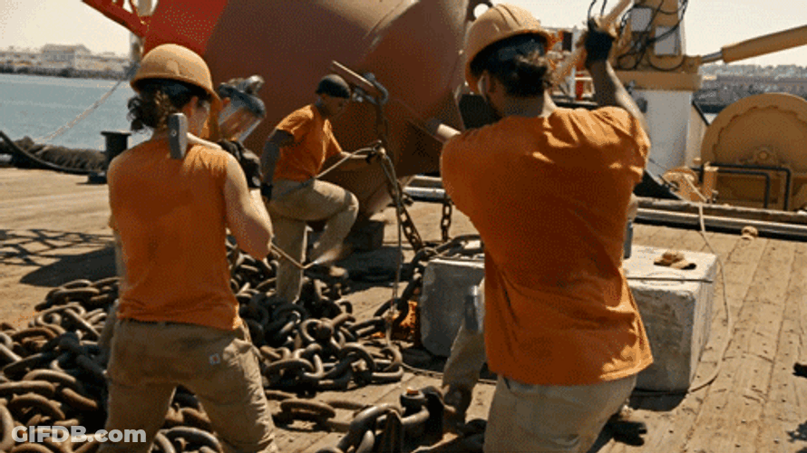 Coast Guard Hammering The Chain GIF