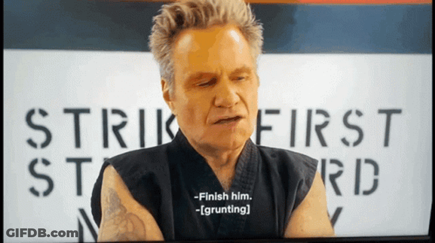 Cobra Kai Finish Him Hawk GIF