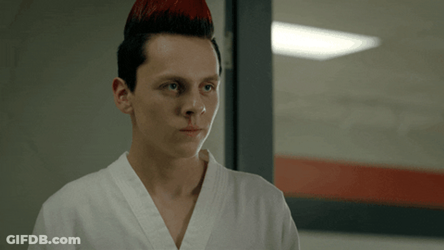 Cobra Kai Hawk OK Reaction GIF