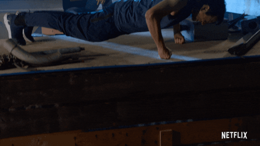 Cobra Kai Johnny Daniel Push-Up GIF