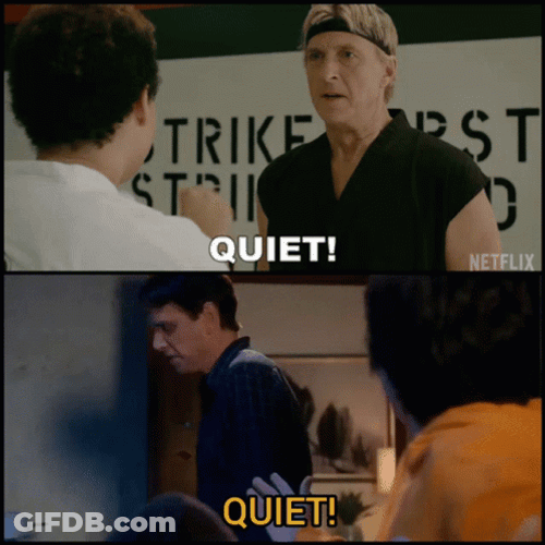 Cobra Kai Johnny Daniel Quiet GIF