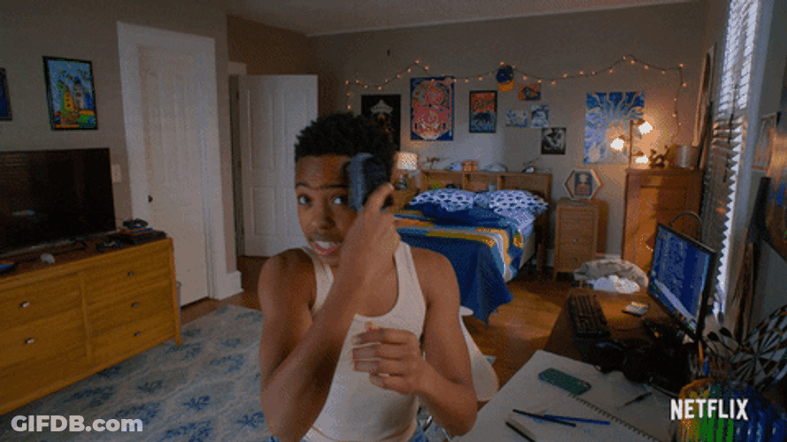 Cobra Kai Kenny Brushing Hair GIF