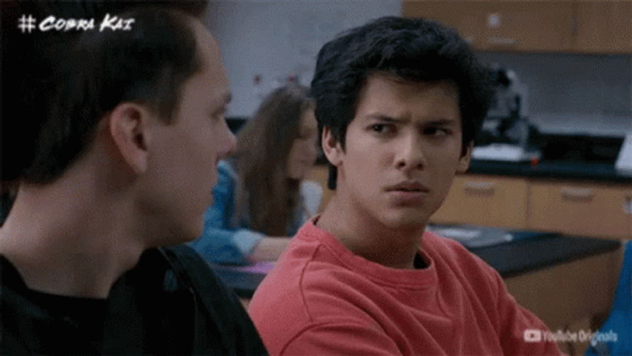 Cobra Kai Miguel Diaz Squint GIF