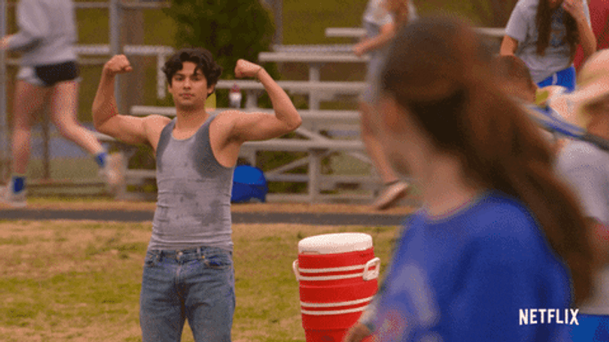 Cobra Kai Miguel Muscle Flex GIF