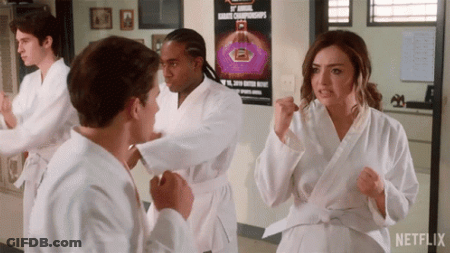 Cobra Kai Tory Robby Practice GIF