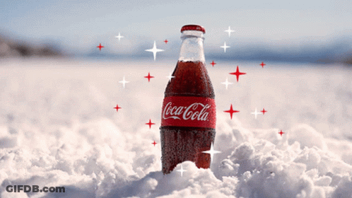 Coca-Cola Bottle In Snow GIF