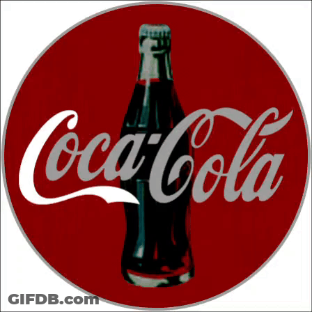 Coca Cola Bottle On Red Background GIF