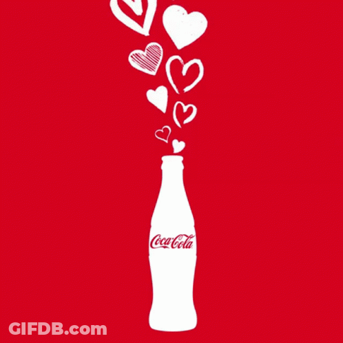 Coca Cola Bottle With Hearts GIF