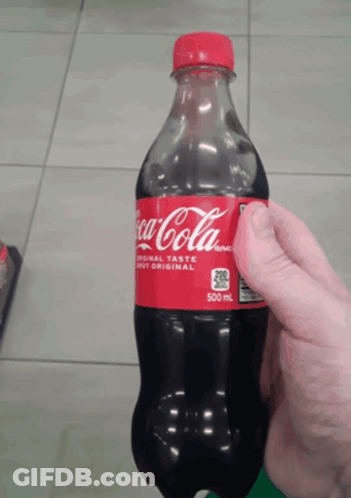 Coca Cola Bottle With Red Cap GIF