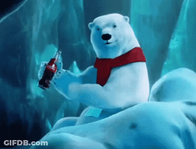 Coca Cola Clapping Bear With Red Scarf GIF