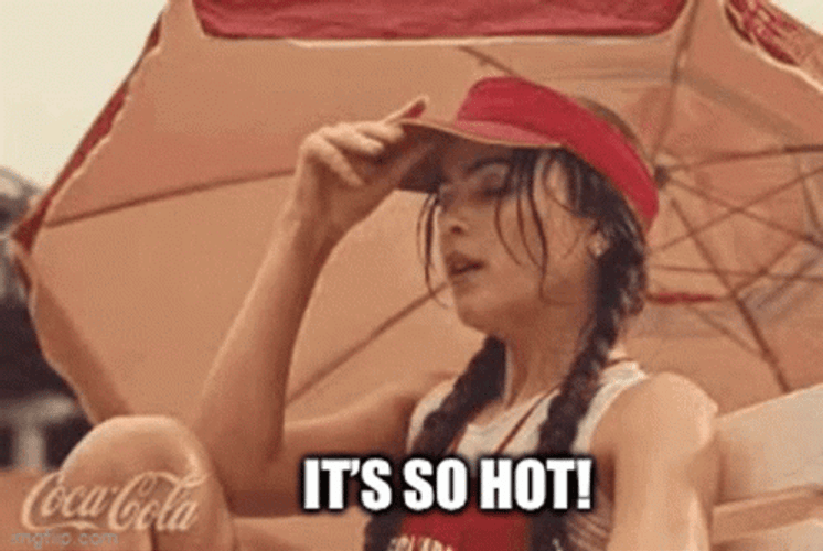 Coca Cola Girl Sweating Meme GIF