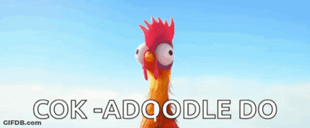 Cock A Doodle Do Rooster Wobbly Eyes GIF