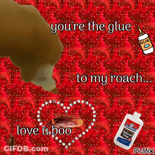 Cockroach And Glue Bottle GIF