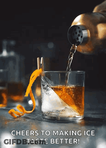 Cocktail Poured Cheers To Making Ice Taste Better GIF
