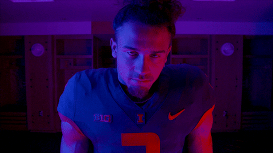 Cocky Illini Footballer Nodding GIF