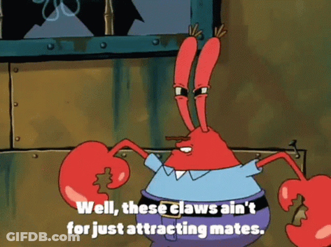 Cocky Mr Krabs Challenging To Fight GIF
