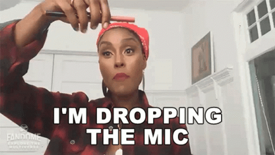 Cocky Turban Lady Drop The Mic GIF