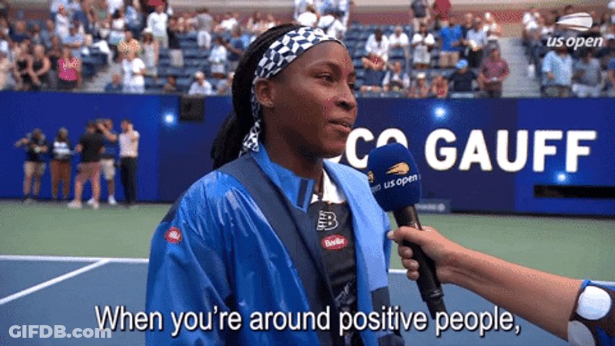 Coco Gauff Around Positive People GIF