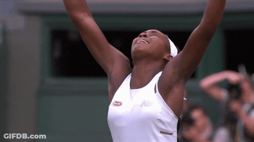 Coco Gauff Victory Wimbledon 2019 GIF