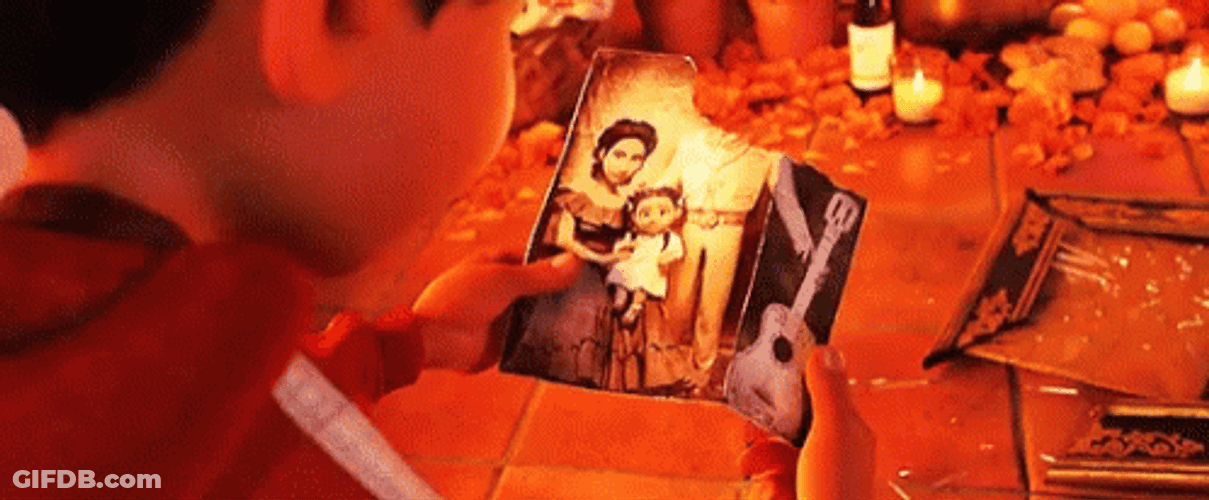 Coco Miguel Looking At The Old Photos GIF