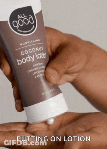 Coconut Body Lotion Being Applied GIF