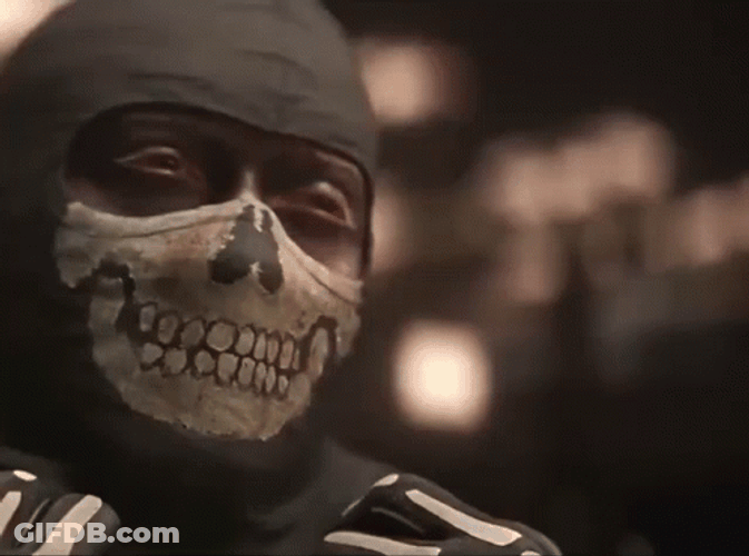 Cod Simon Riley Fixing His Ghost Face Mask GIF