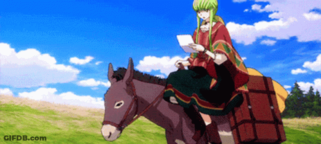 Code Geass C.C. Riding His Horse Travelling GIF