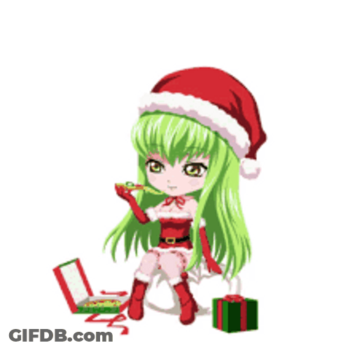 Code Geass C.C. Wearing Her Christmas Outfit GIF