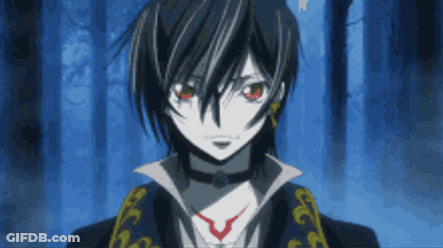 Code Geass Dark Background Serious Lelouch Lamperouge GIF