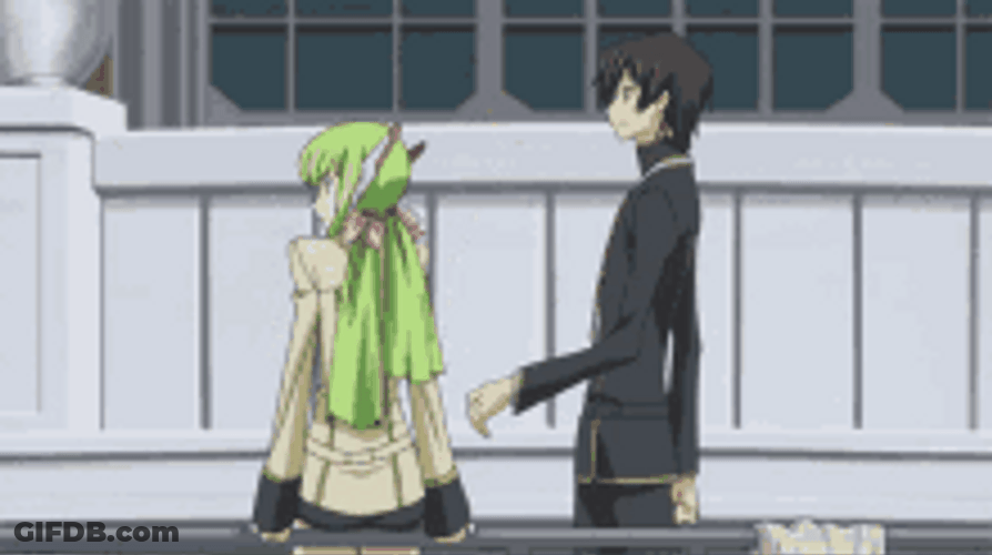 Code Geass Lelouch Lamperouge Pushed C.C. GIF