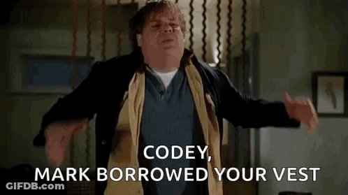 Codey Mark Borrowed Your Vest Man Arms Outstretched GIF