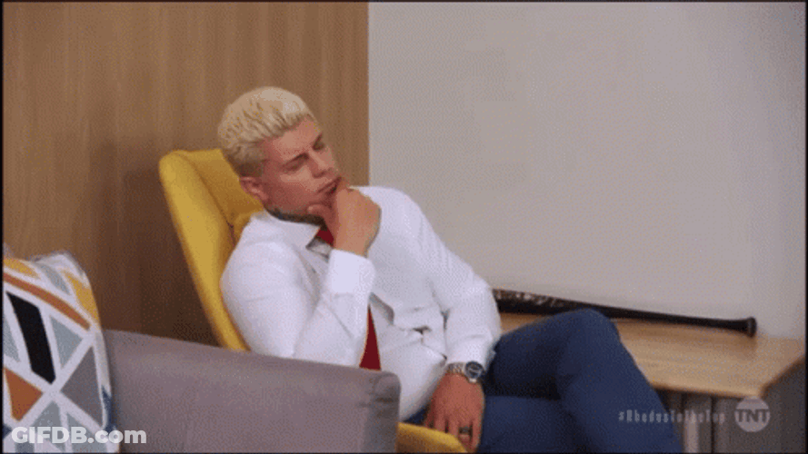 Cody Rhodes Serious Thinking GIF